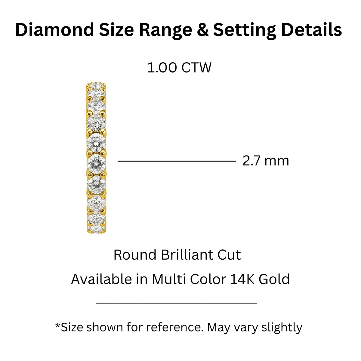 Lab-Grown Diamond Round Band Wedding Ring in 14K White Gold or 14K Yellow Gold