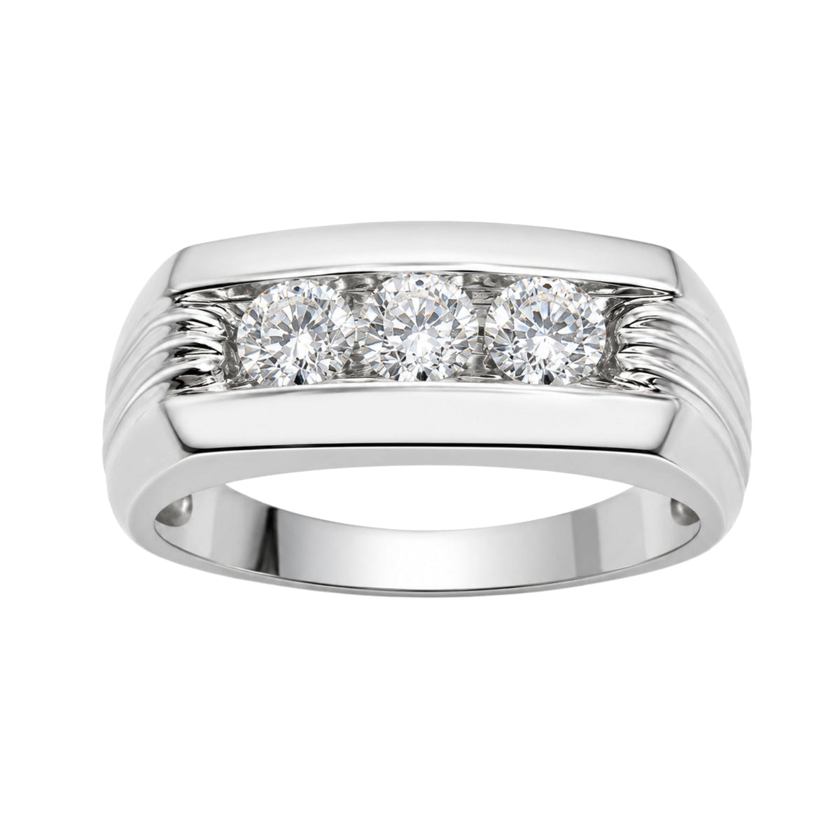 1 ct. T.W. Lab-Grown Diamond Round Three-Stone Engagement Ring in 14K White Gold or 14K Yellow Gold
