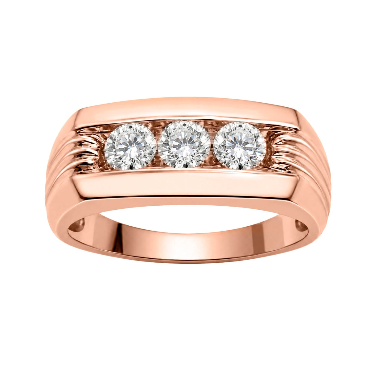 1 ct. T.W. Lab-Grown Diamond Round Three-Stone Engagement Ring in 14K White Gold or 14K Yellow Gold