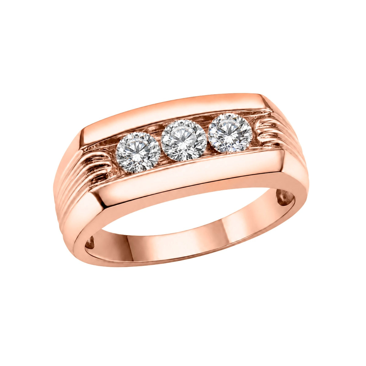1 ct. T.W. Lab-Grown Diamond Round Three-Stone Engagement Ring in 14K White Gold or 14K Yellow Gold