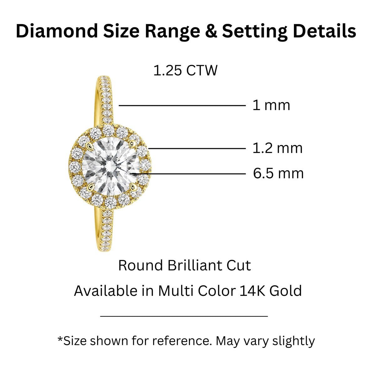 Lab-Grown Diamond Round Halo Engagement Ring in 14K White Gold or 14K Yellow Gold