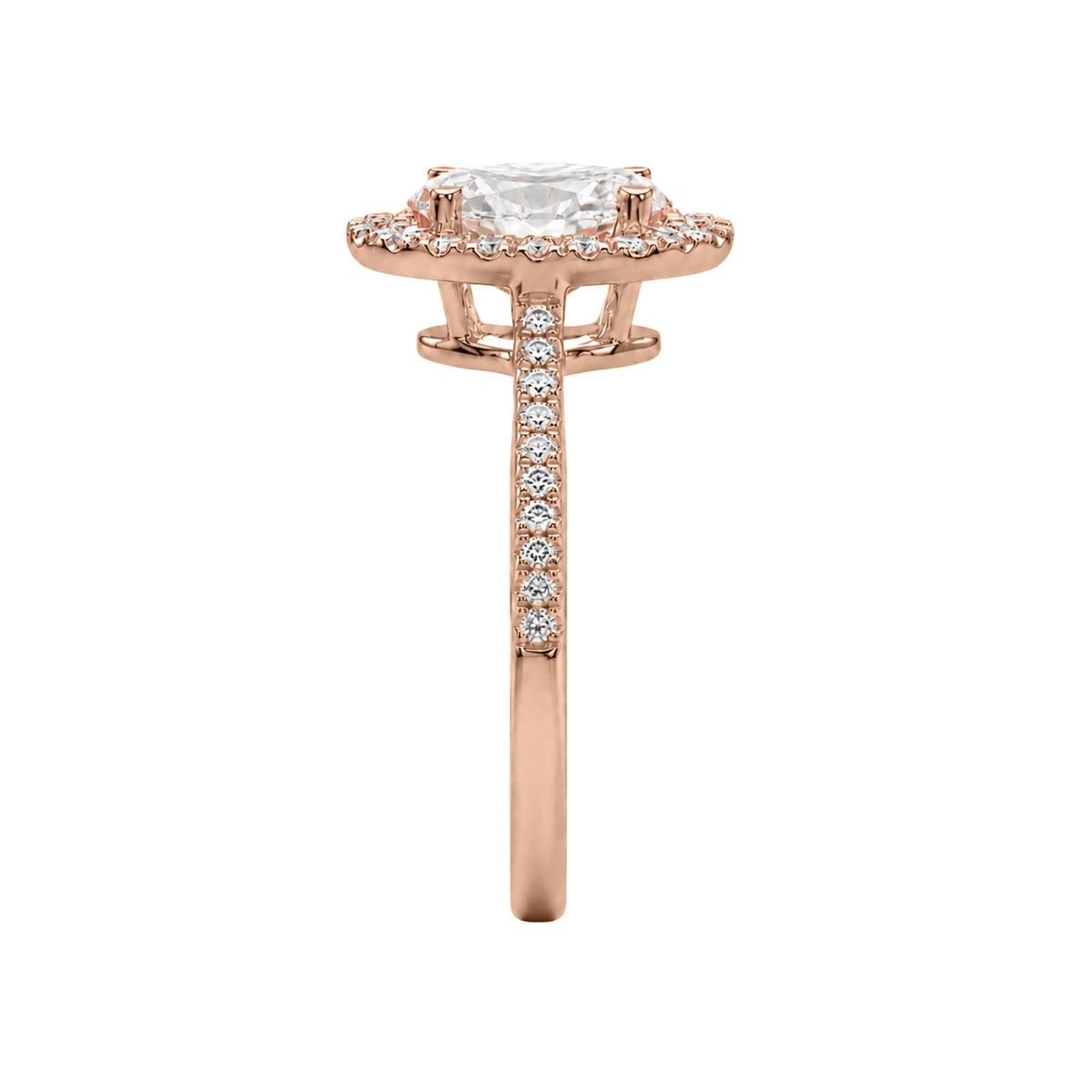 Lab-Grown Diamond Oval Halo Engagement Ring in 14K White Gold or 14K Yellow Gold