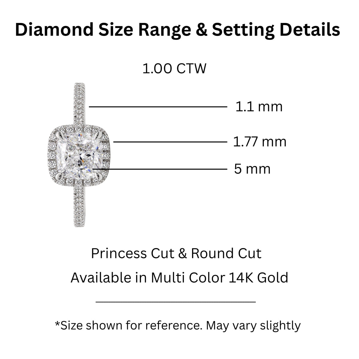 Lab-Grown Diamond Cushion Halo Engagement Ring in 14K White Gold or 14K Yellow Gold