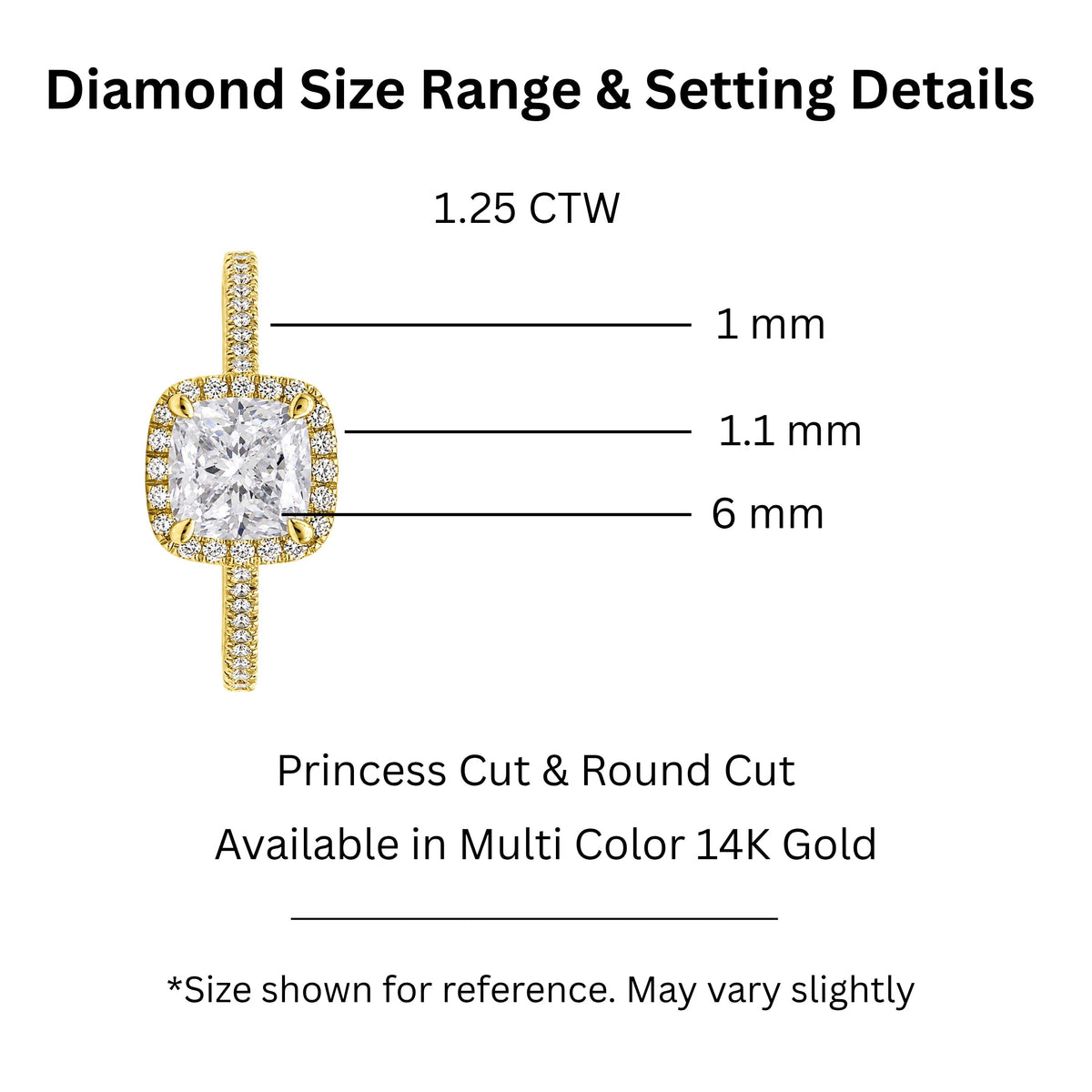 Lab-Grown Diamond Cushion Halo Engagement Ring in 14K White Gold or 14K Yellow Gold