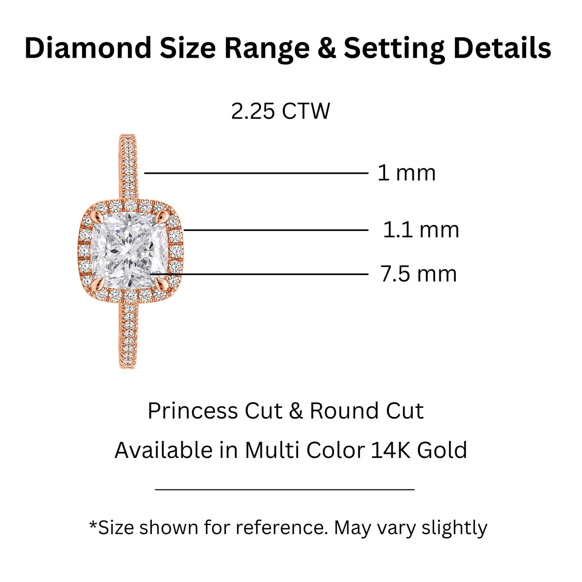 Lab-Grown Diamond Cushion Halo Engagement Ring in 14K White Gold or 14K Yellow Gold