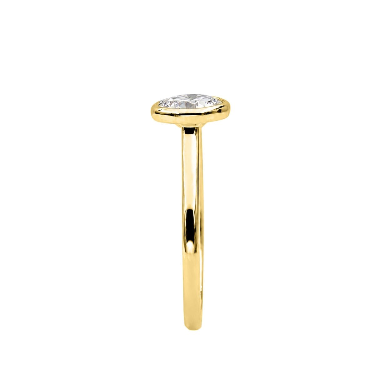 1 to 6 ct. T.W. Lab-Grown Diamond Round Cut Solitaire Bezel Engagement Ring in 14K White Gold or 14K Yellow Gold
