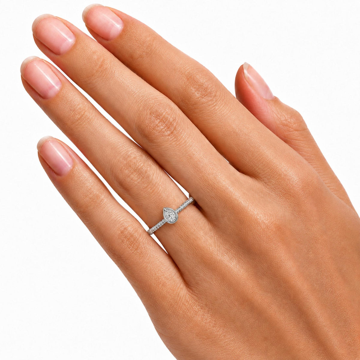 0.2 ct. T.W. Lab-Grown Diamond Pear Bezel Engagement Ring in 14K White Gold or 14K Yellow Gold