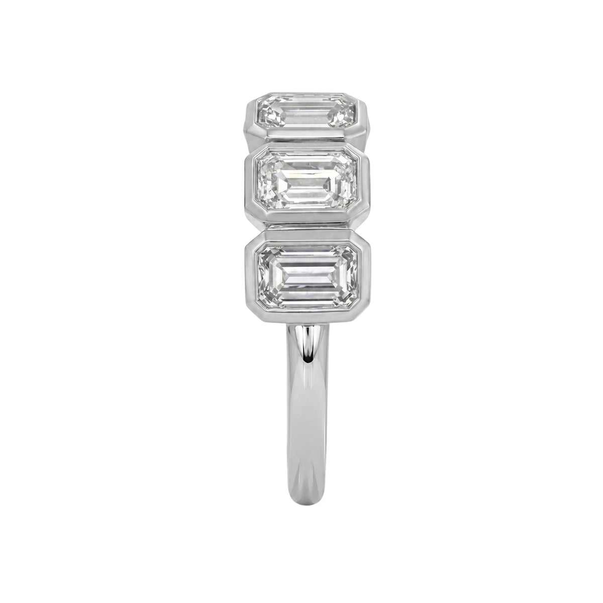 3 ct. T.W. Lab-Grown Diamond Emerald-Cut Five-Stone Wedding Ring in 14K White Gold or 14K Yellow Gold