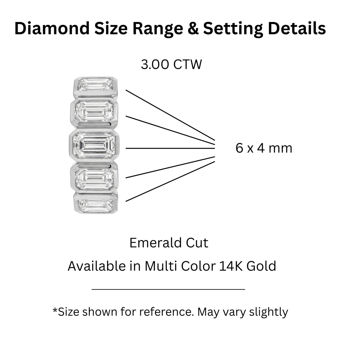3 ct. T.W. Lab-Grown Diamond Emerald-Cut Five-Stone Wedding Ring in 14K White Gold or 14K Yellow Gold