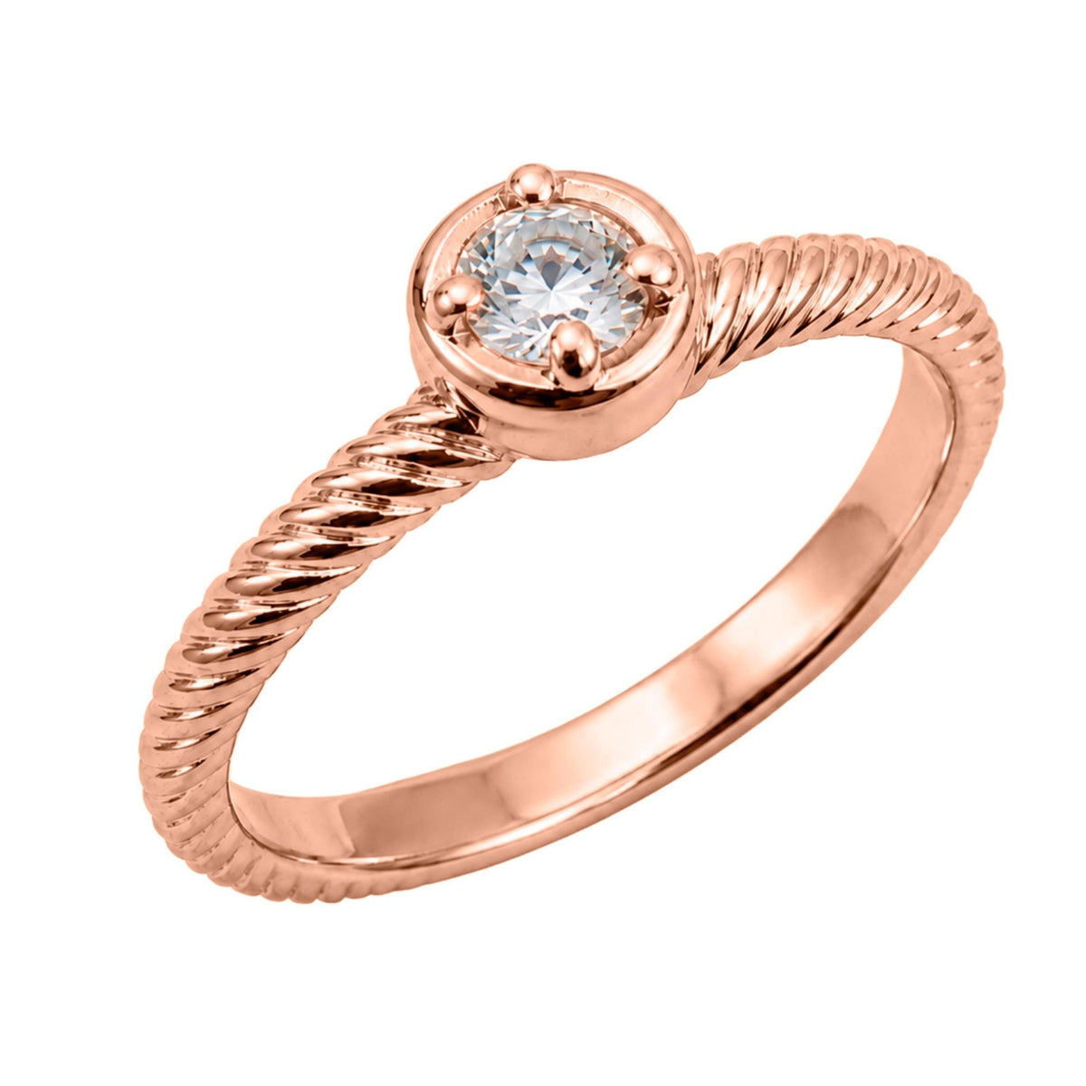 0.15 ct. T.W. Lab-Grown Diamond Round Bezel Engagement Ring in 14K White Gold or 14K Yellow Gold