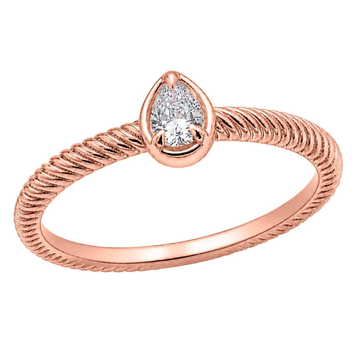0.2 ct. T.W. Lab-Grown Diamond Pear Bezel Engagement Ring in 14K White Gold or 14K Yellow Gold