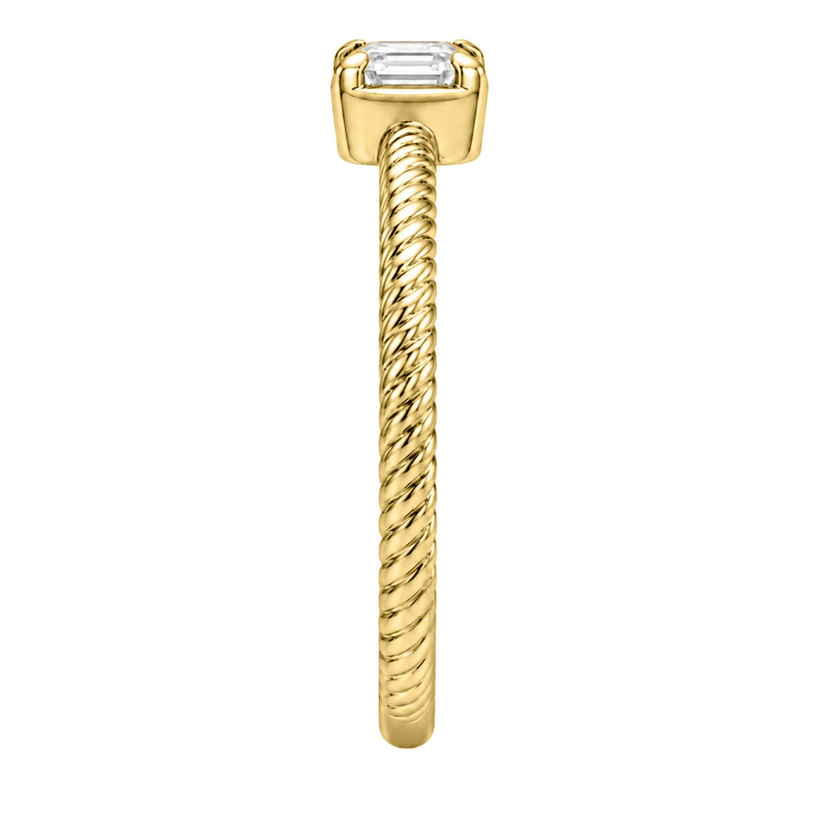 0.2 ct. T.W. Lab-Grown Diamond Emerald-Cut Bezel Engagement Ring in 14K White Gold or 14K Yellow Gold