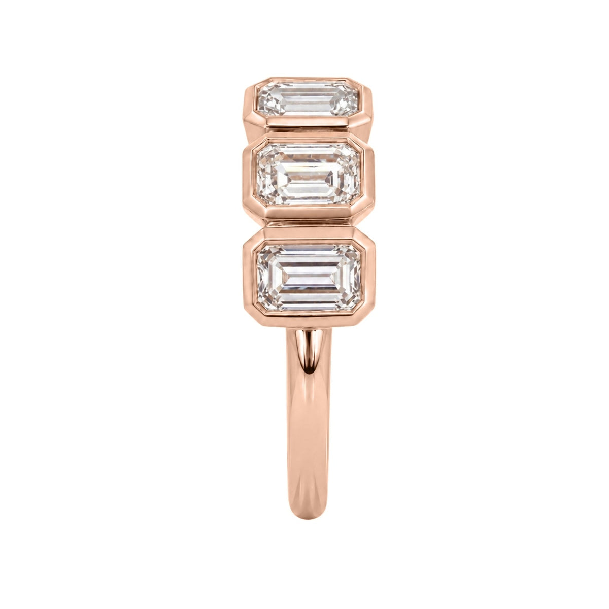 3 ct. T.W. Lab-Grown Diamond Emerald-Cut Five-Stone Wedding Ring in 14K White Gold or 14K Yellow Gold