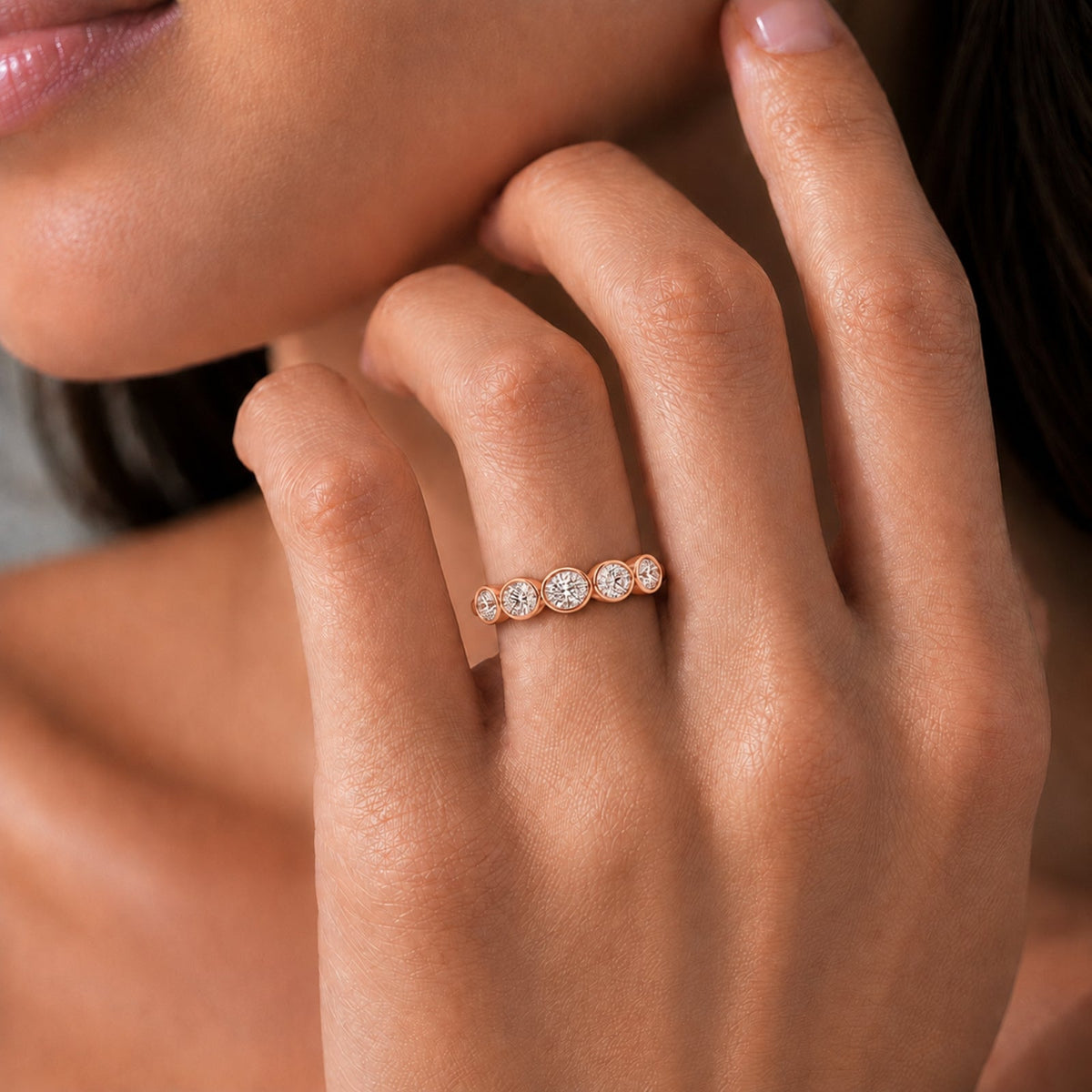 3 ct. T.W. Lab-Grown Diamond Oval Five-Stone Wedding Ring in 14K White Gold or 14K Yellow Gold