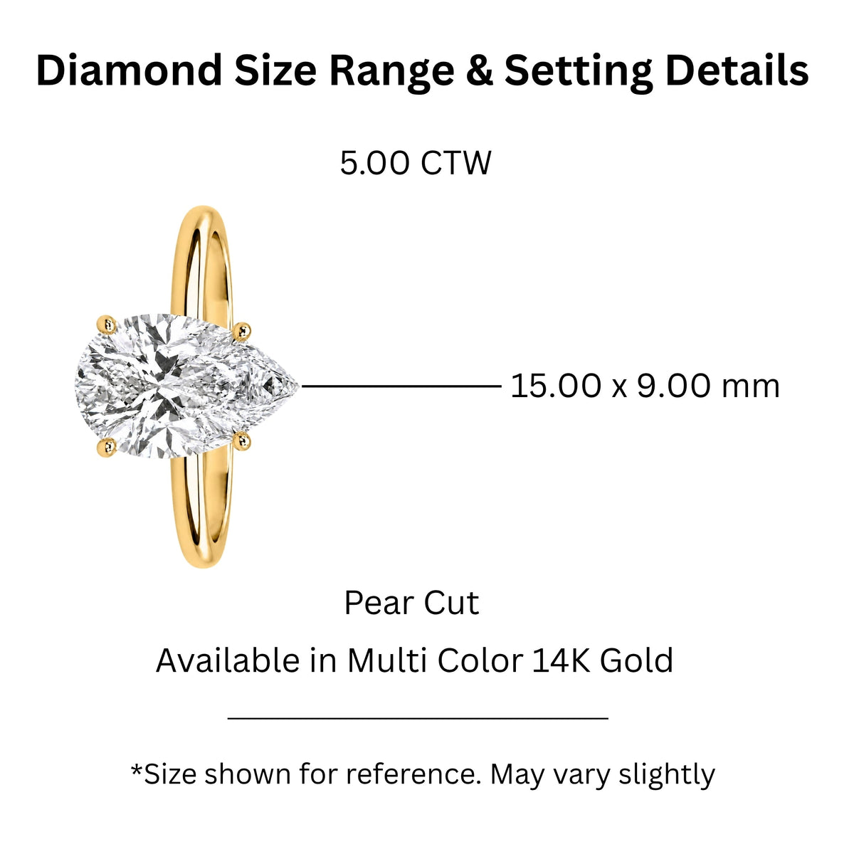 Lab-Grown Diamond Pear Cut Solitaire Engagement Ring in 14K White Gold or 14K Yellow Gold
