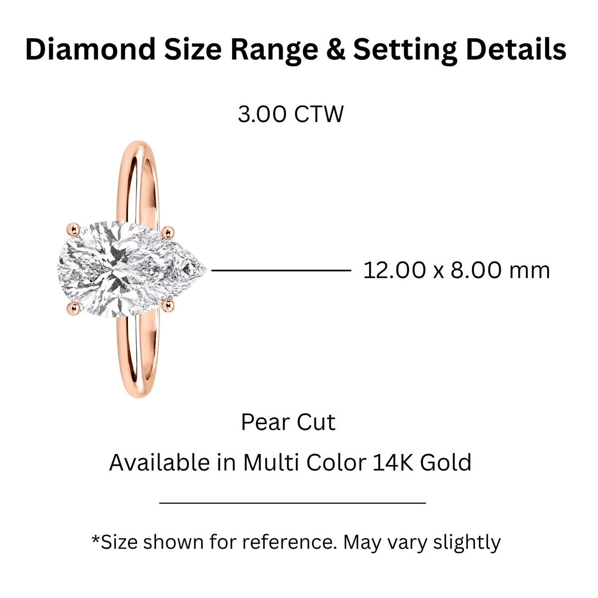 Lab-Grown Diamond Pear Cut Solitaire Engagement Ring in 14K White Gold or 14K Yellow Gold