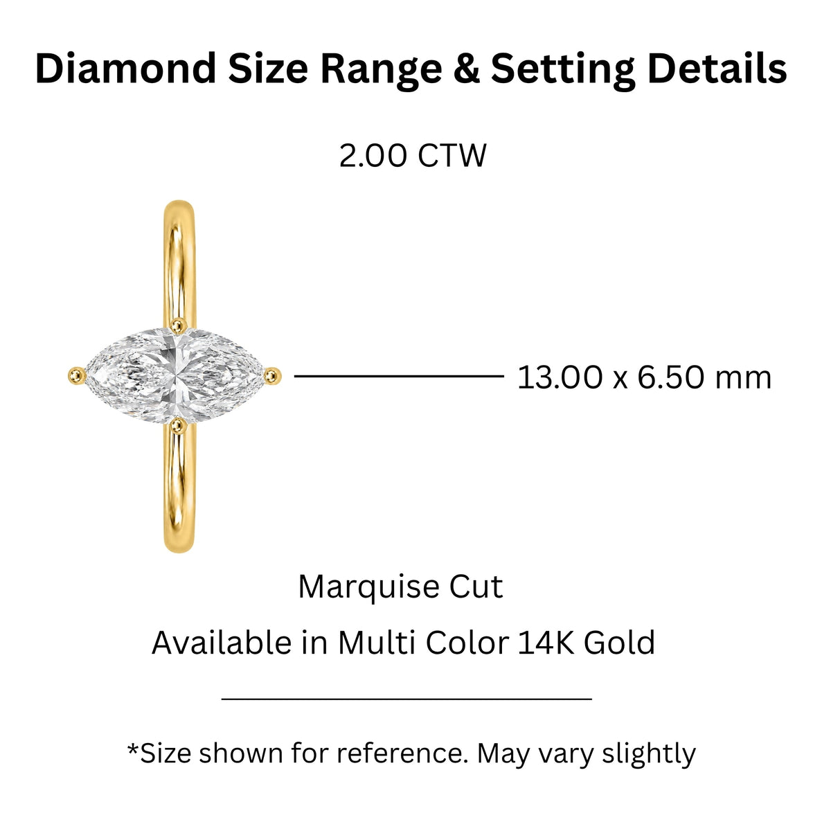 Lab-Grown Diamond Marquise Cut Solitaire Engagement Ring in 14K White Gold or 14K Yellow Gold