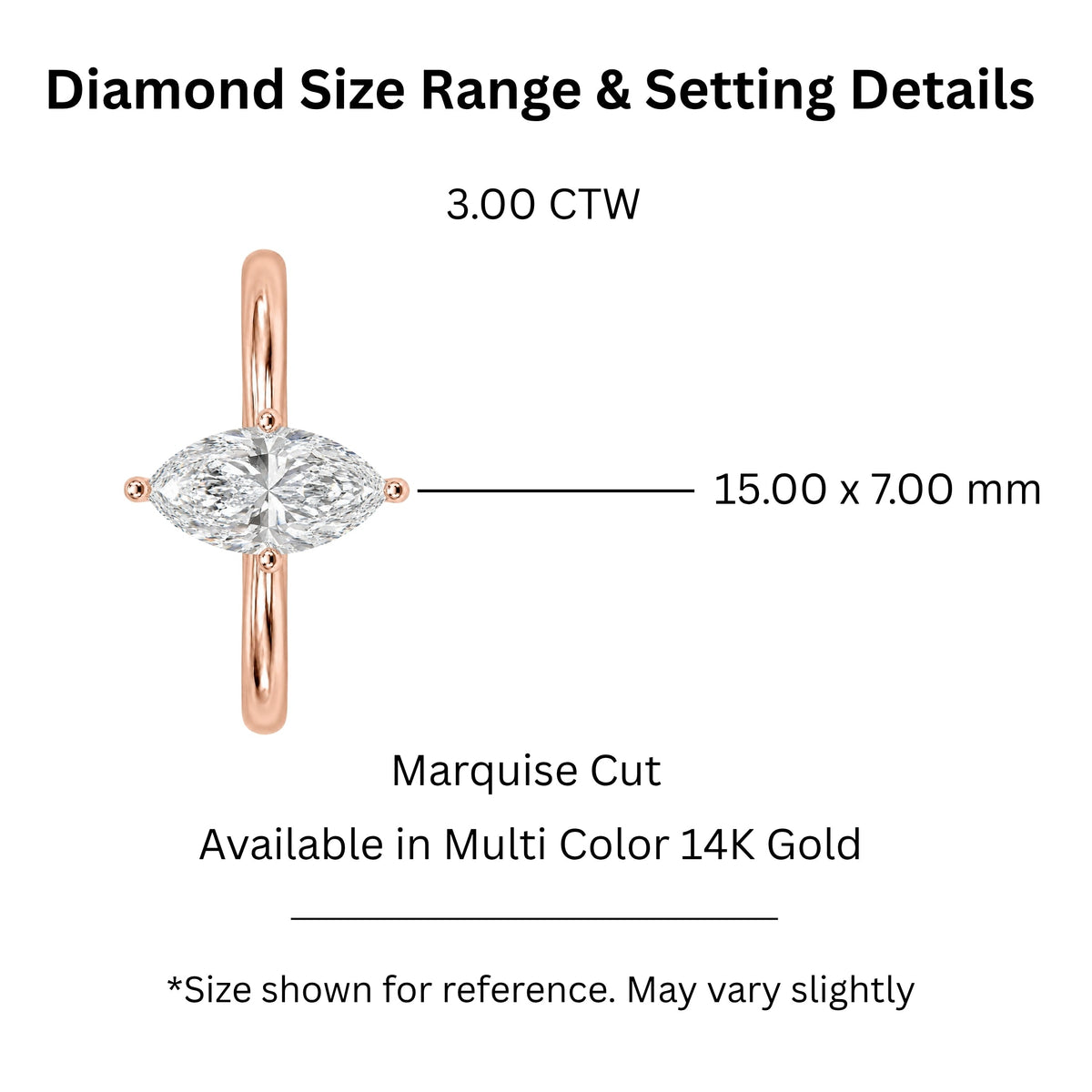 Lab-Grown Diamond Marquise Cut Solitaire Engagement Ring in 14K White Gold or 14K Yellow Gold