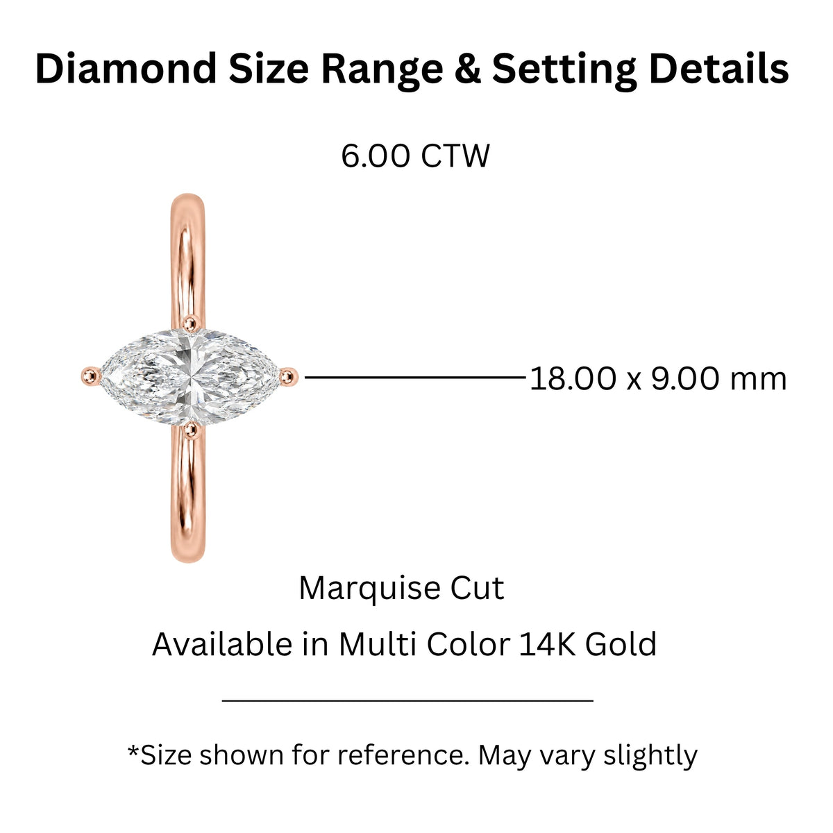 Lab-Grown Diamond Marquise Cut Solitaire Engagement Ring in 14K White Gold or 14K Yellow Gold