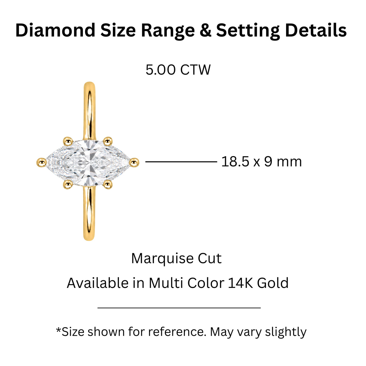Lab-Grown Diamond Marquise Cut Solitaire Engagement Ring in 14K White Gold or 14K Yellow Gold