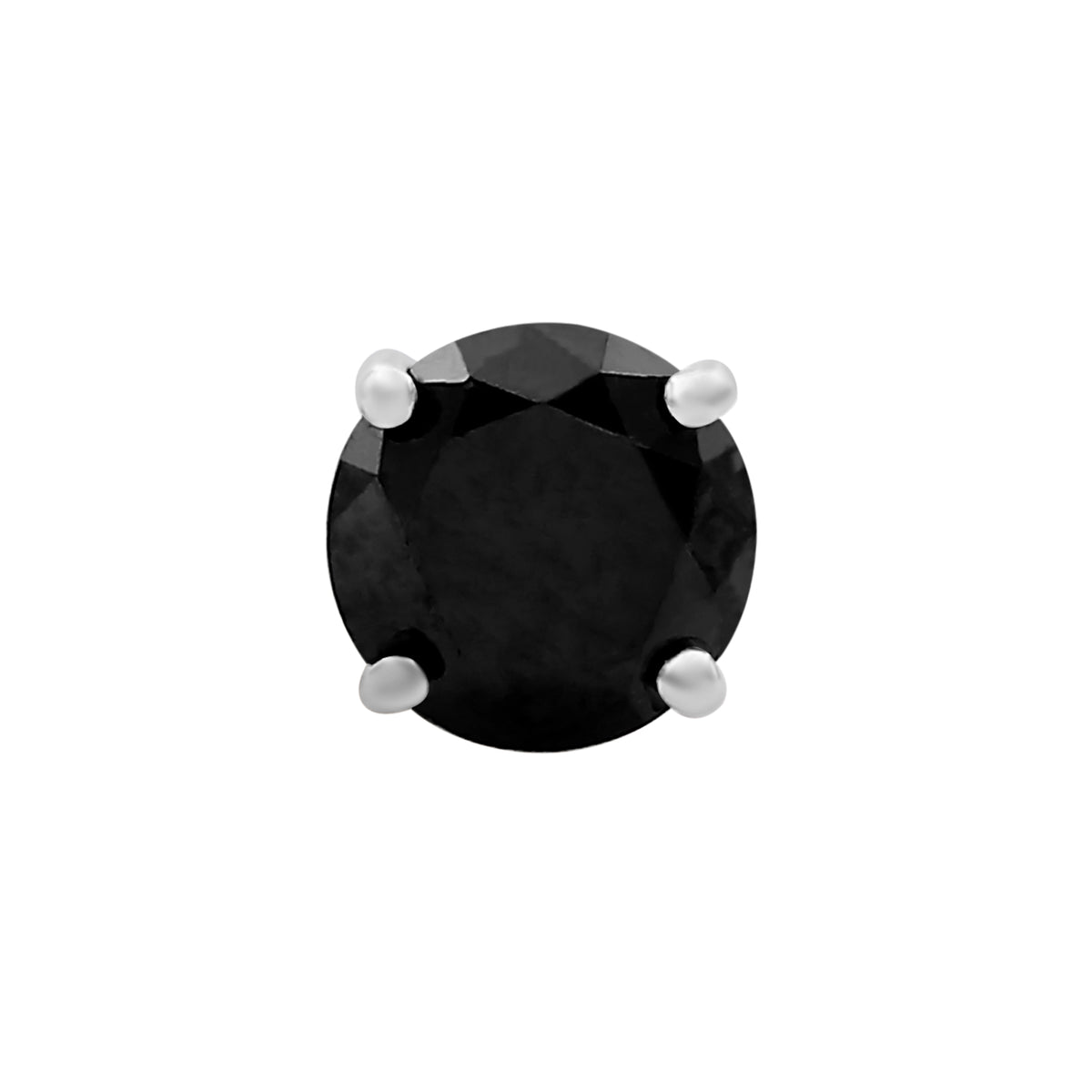 Black Diamond Earrings in 14K White Gold (0.5 Carat to 3 carat)