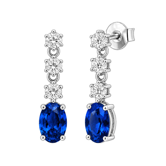 Assorted Gemstone & 1/3 ct. T.W. White Lab-Grown Diamond Earrings in Sterling Silver or 14K Gold over Silver