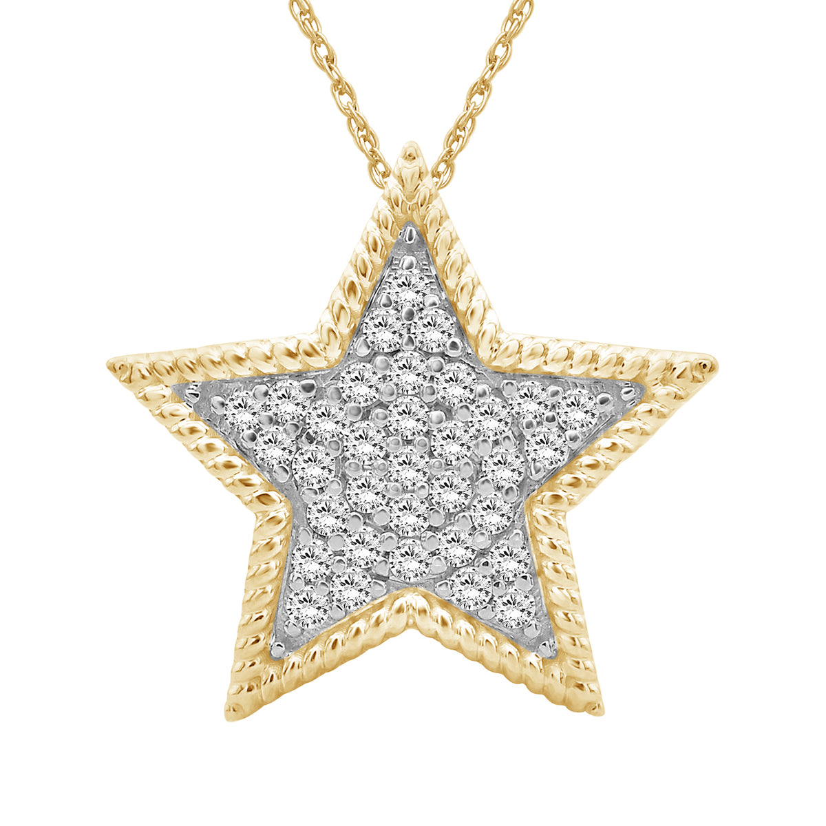 1/3 ctw White Diamond Pendant in 14K Gold over Silver