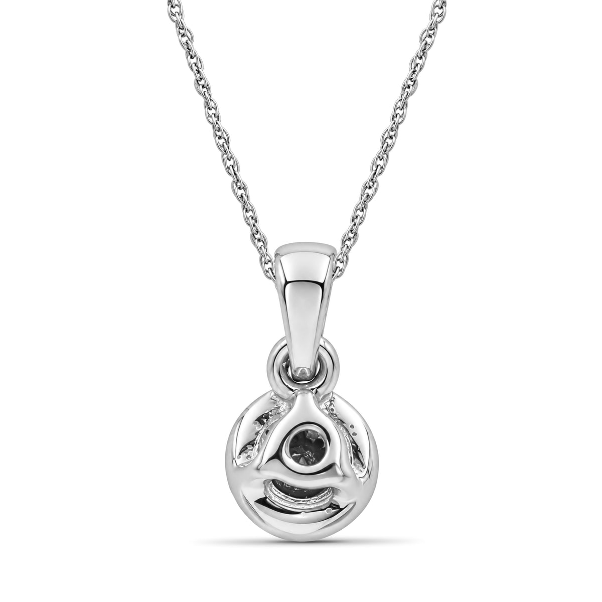 1/2 ctw Black and White Diamond Earrings Pendant set in Sterling Silver