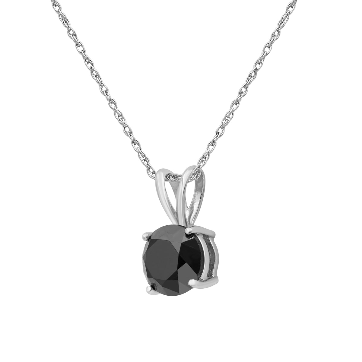 Black Diamond Pendant in Sterling Silver (0.5 Carat to 3 Carat)