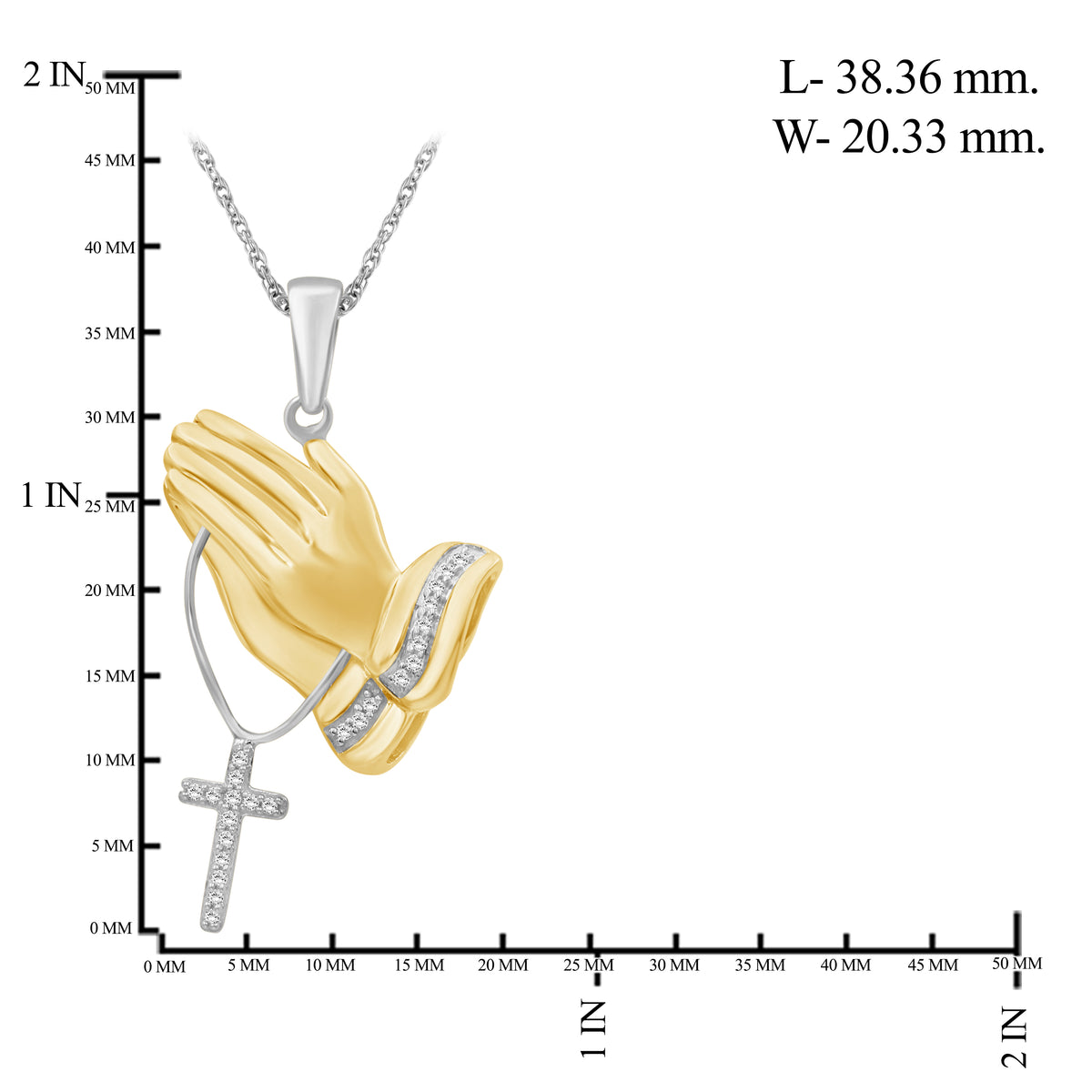 1/10 ctw White Diamond Pendant in 14K Gold over Silver