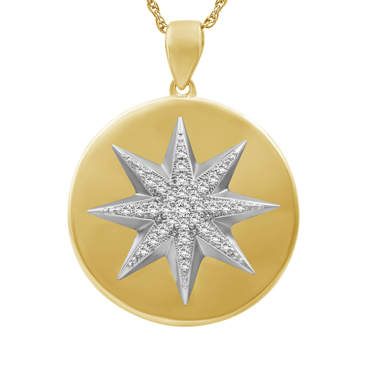 1/5 ctw White Diamond Pendant in 14K Gold over Silver