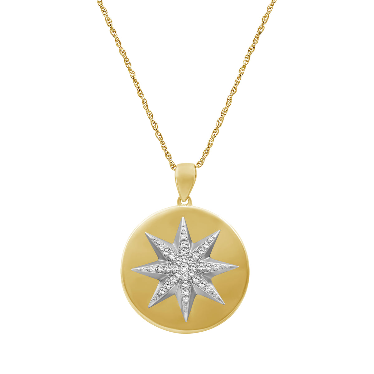 1/5 ctw White Diamond Pendant in 14K Gold over Silver