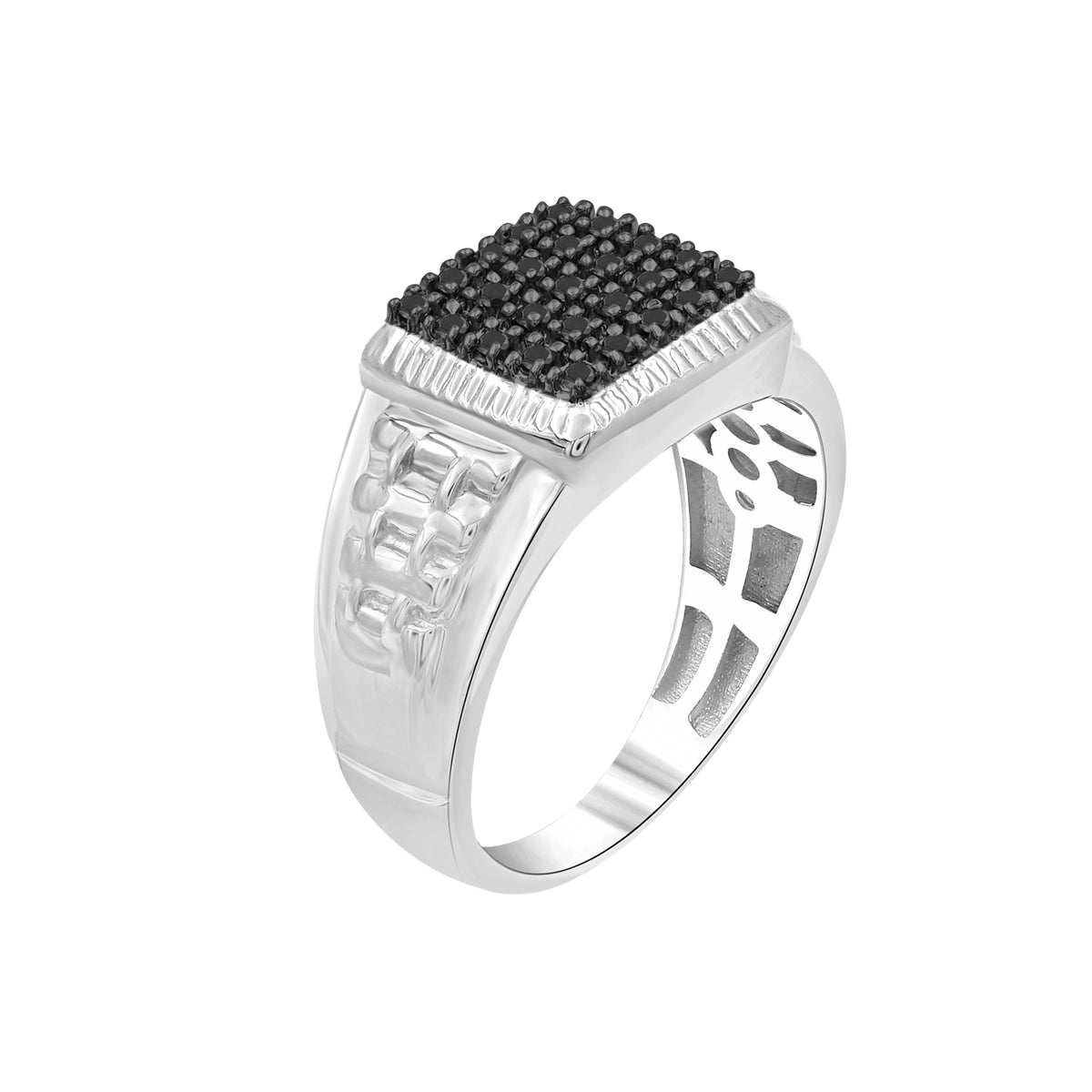 1/4 ctw Balck Diamond Men's Ring In Sterling Silver