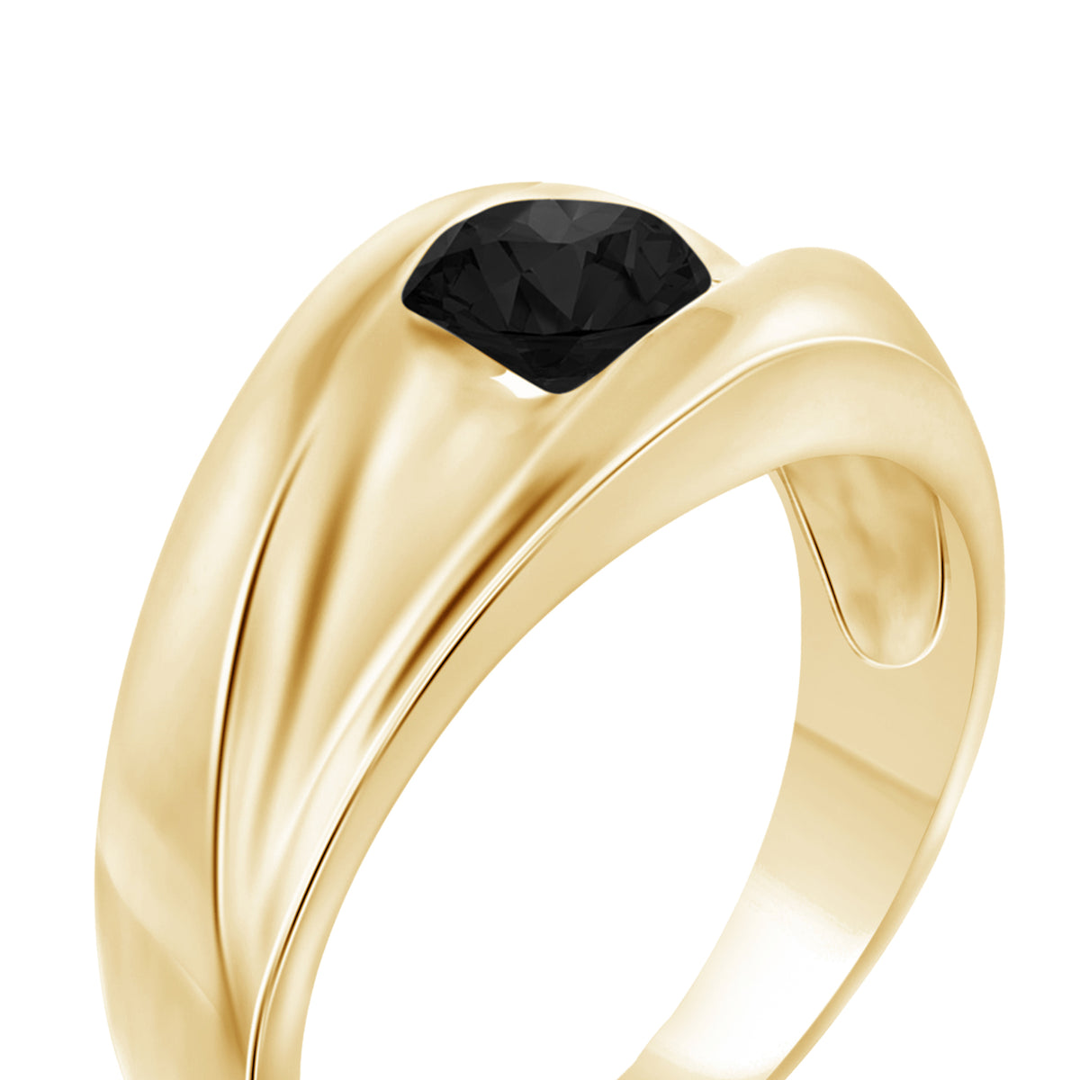 1.00 ctw Black Diamond Man's Ring in Sterling Silver