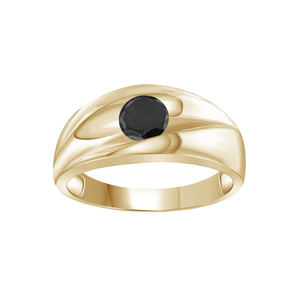 1.00 ctw Black Diamond Man's Ring in Sterling Silver