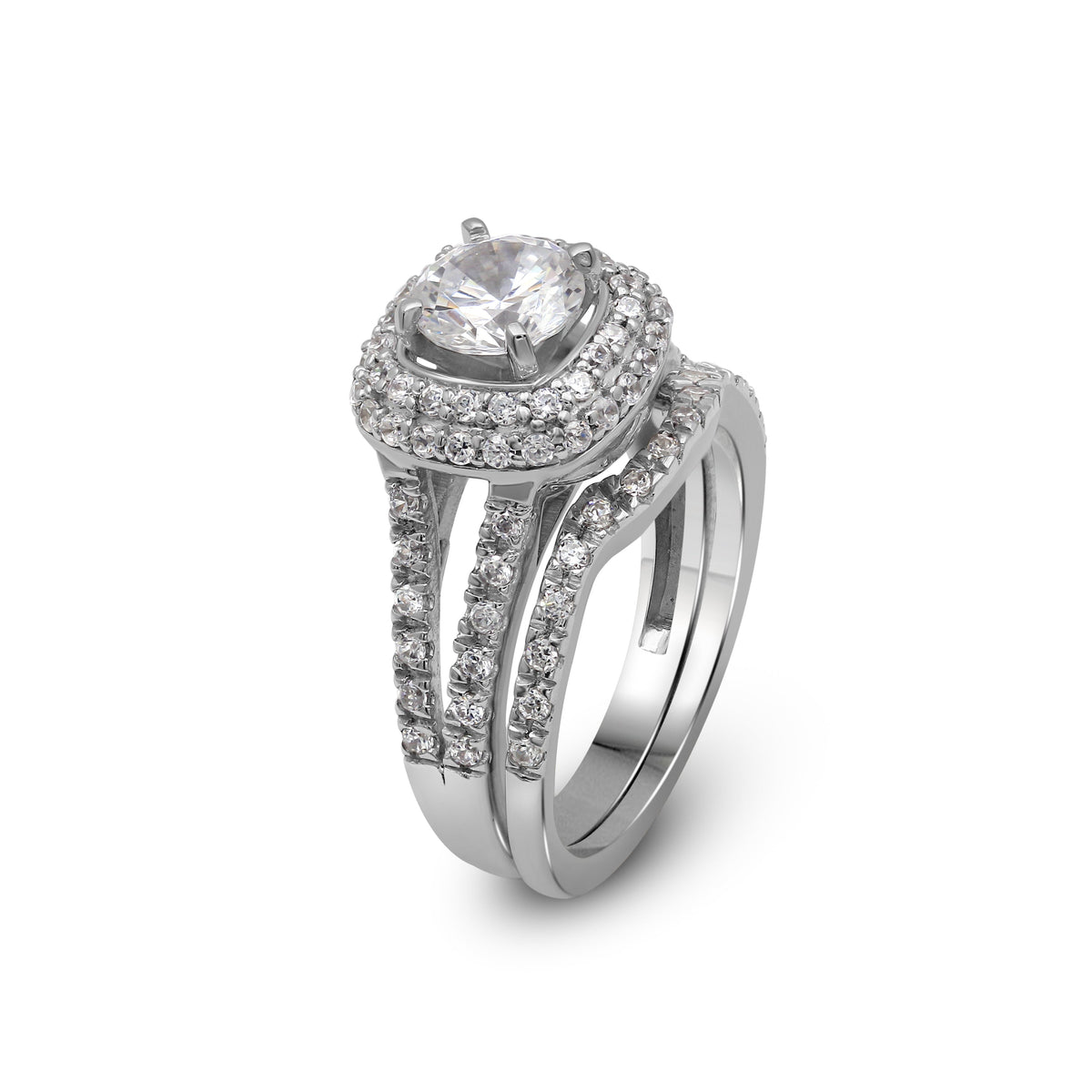 2 ct. T.W. Lab-Grown Diamond Halo Engagement Ring in 14K White Gold or 14K Yellow Gold