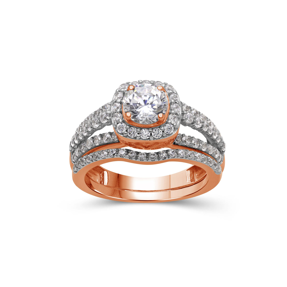 2.15 ct. T.W. Lab-Grown Diamond Halo Engagement Ring in 14K White Gold or 14K Yellow Gold