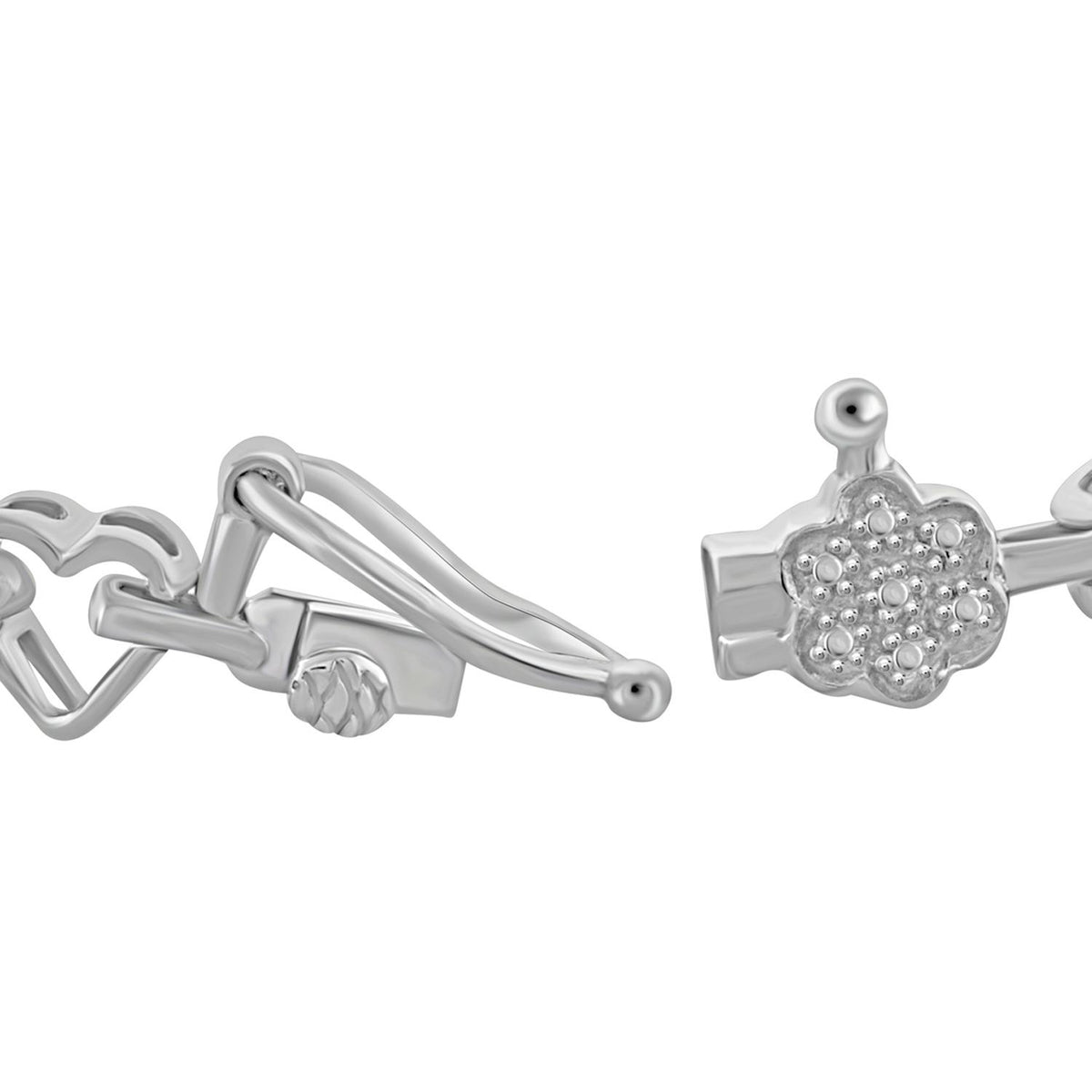 Diamond Accent Heart Bracelet in Sterling Silver