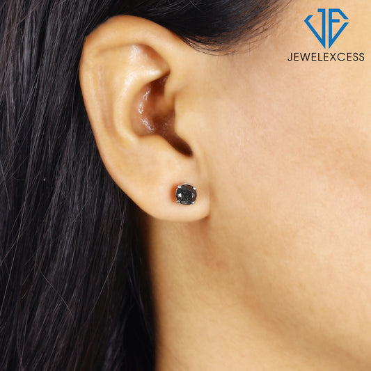 1/2 to 2 ct. T.W. Black Diamond Stud Earrings in Sterling Silver
