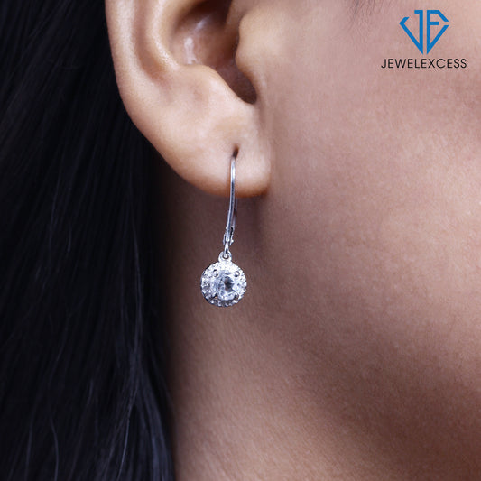 1.25 ct. T.G.W. White Topaz Drop Earrings in Sterling Silver