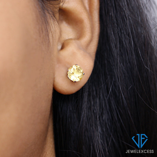 2.40 ct. T.G.W. Citrine Stud Earrings in Sterling Silver