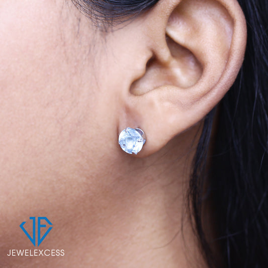 4.20 ct. T.G.W. Sky Blue Topaz Stud Earrings in Sterling Silver