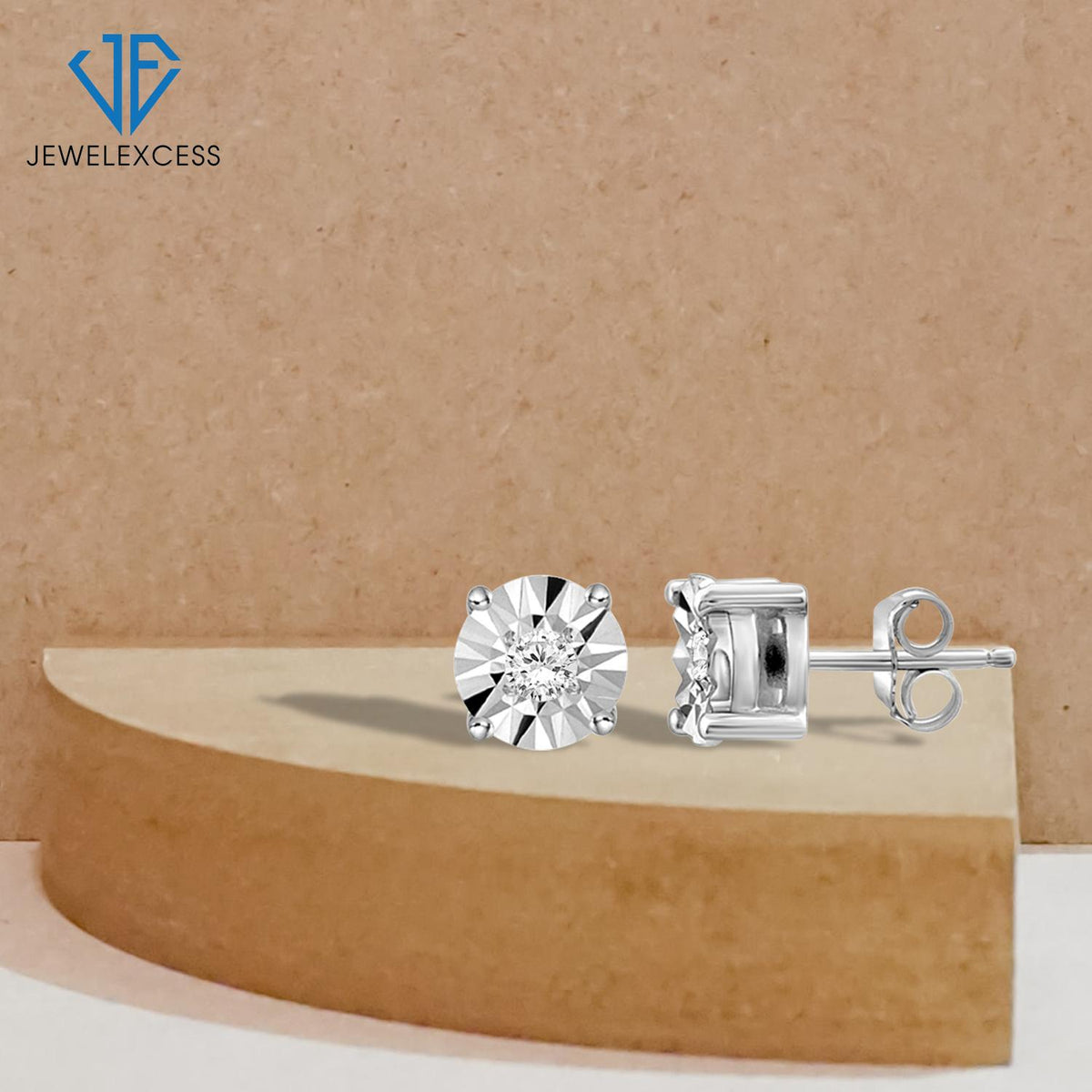 1/10 ct. T.W. White Diamond Stud Earrings in Sterling Silver