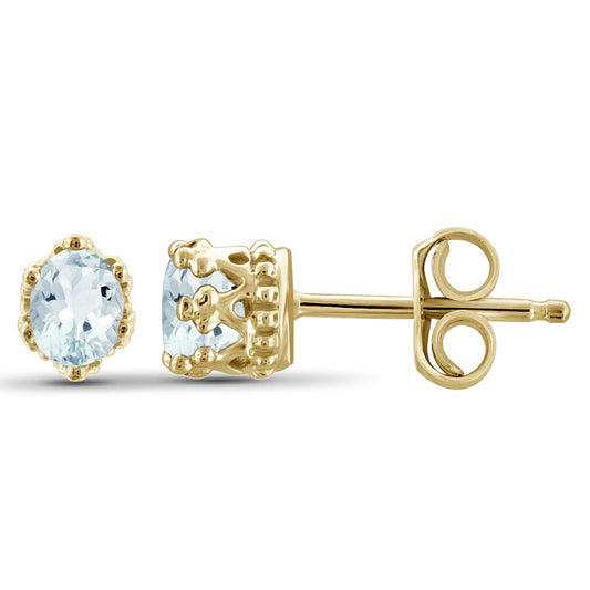 0.25 ct. T.G.W. Aquamarine Stud Earrings in Sterling Silver or 14K Gold over Silver