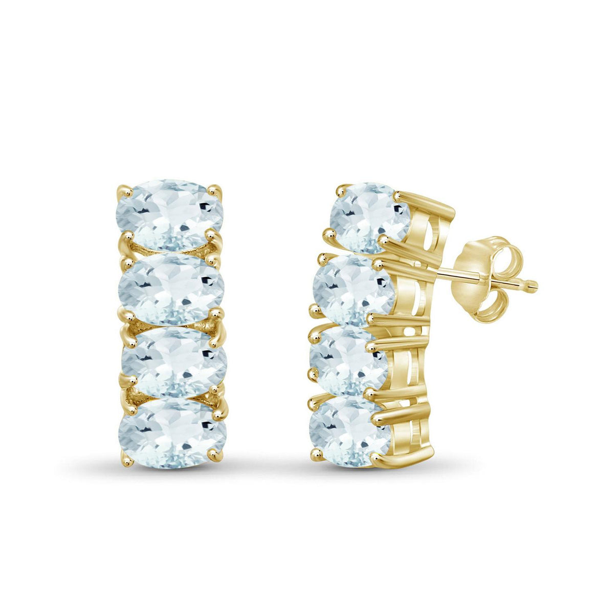 Assorted Gemstone Hoop Earrings in Sterling Silver or 14K Gold over Silver