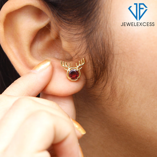 1.10 ct. T.G.W. Garnet Stud Earrings in Sterling Silver
