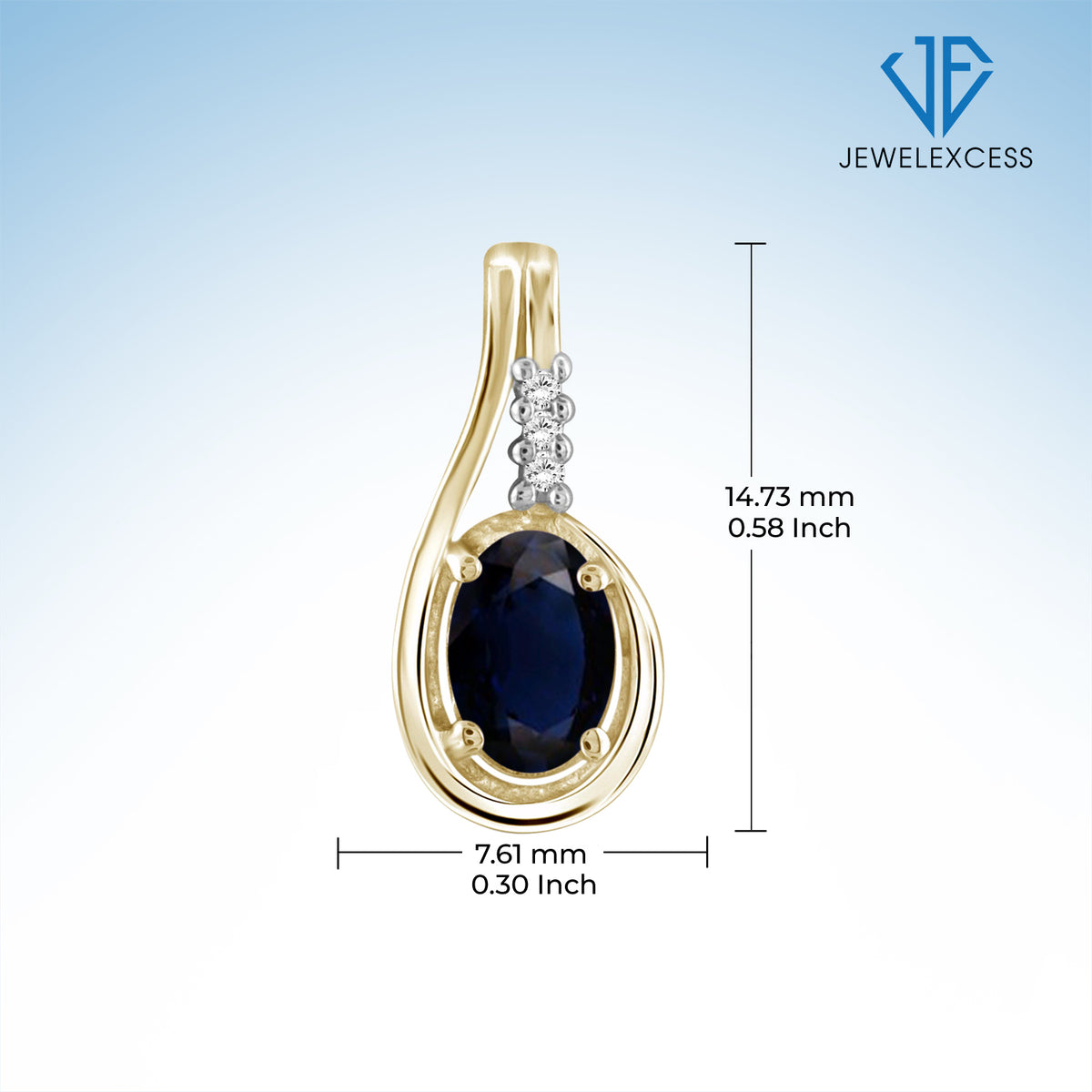 1.34 ct. T.G.W. Sapphire Stud Earrings with Diamond Accent in 14K Gold over Silver