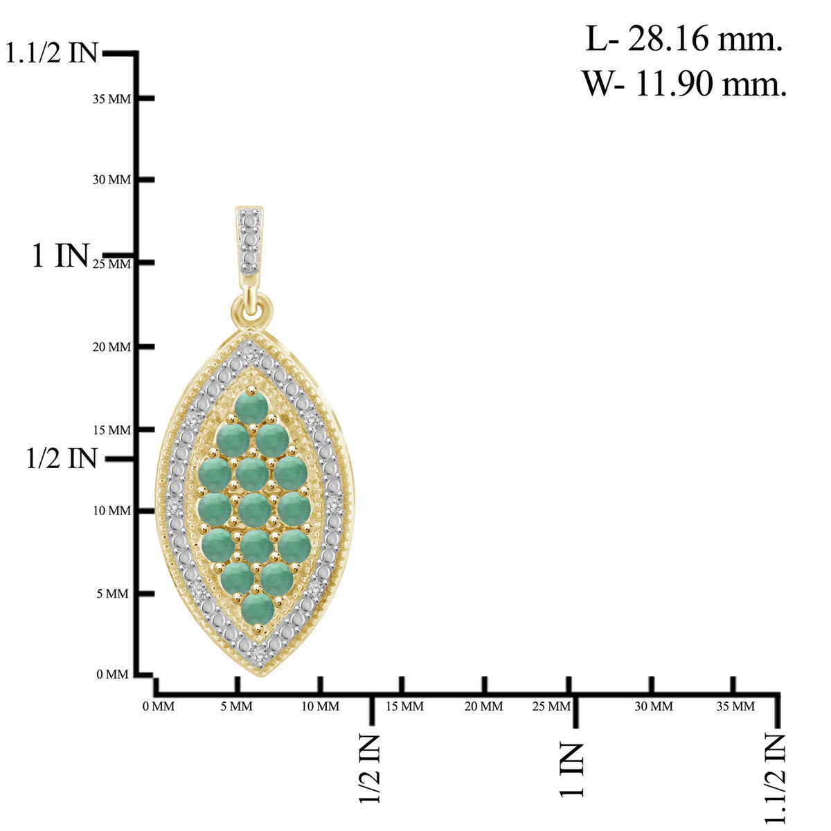 4 ct. T.G.W. Emerald & 1/10 ct. T.W. White Diamond Marquise 3-Piece Jewelry Set in 14K Gold over Silver