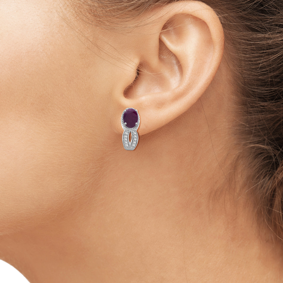 10 ct. T.G.W. Ruby & 1/20 ct. T.W. White Diamond 3-Piece Jewelry Set in Sterling Silver