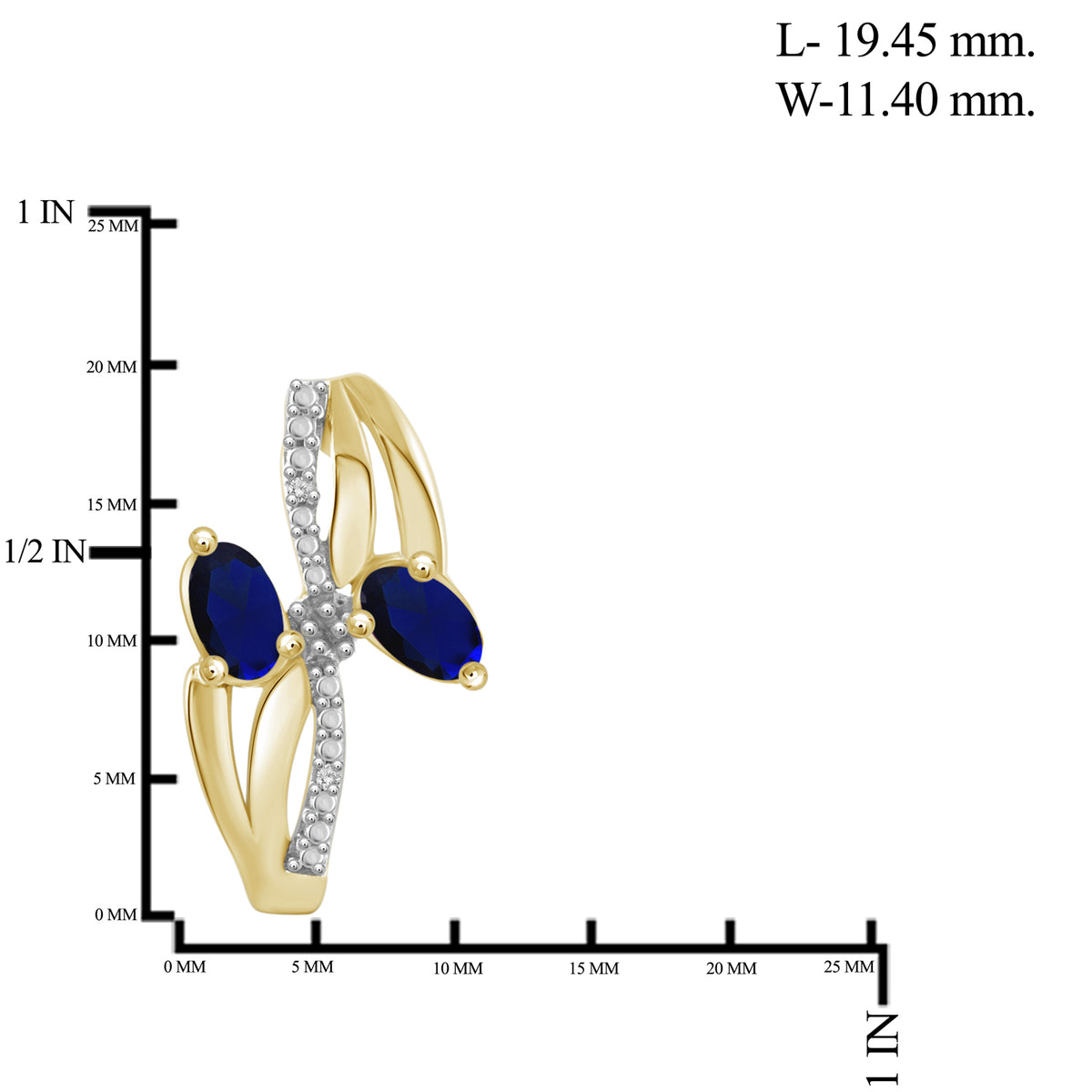 2 1/2 ct. T.G.W. Sapphire & 1/20 ct. T.W. White Diamond 3-Piece Jewelry Set in 14K Gold over Silver